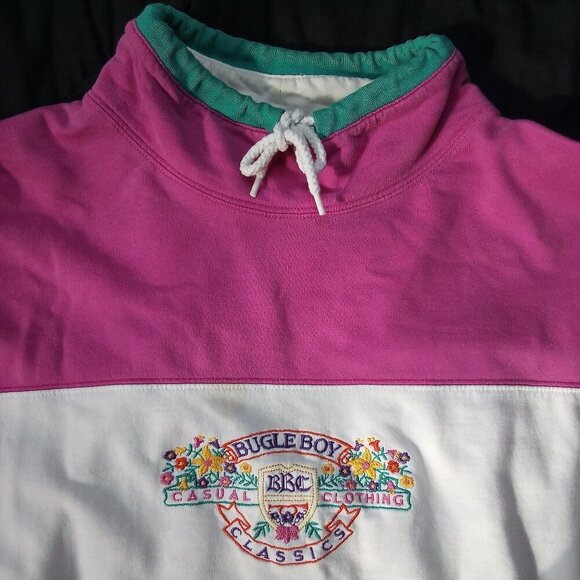 Bugle Boy Tops - Vintage Bugle Boy Classics Embroidered Color Block Sweatshirt